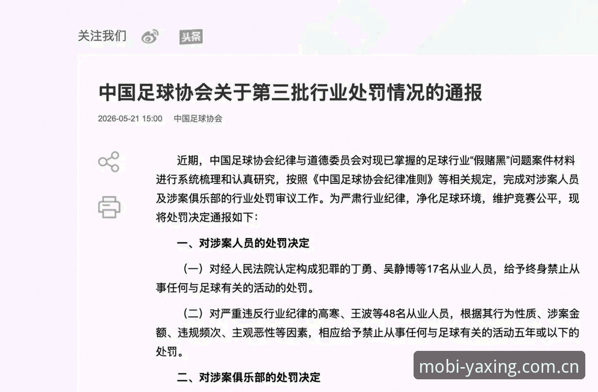 中国足协第三批禁足名单详解：17人终身禁足，48人遭禁赛处罚